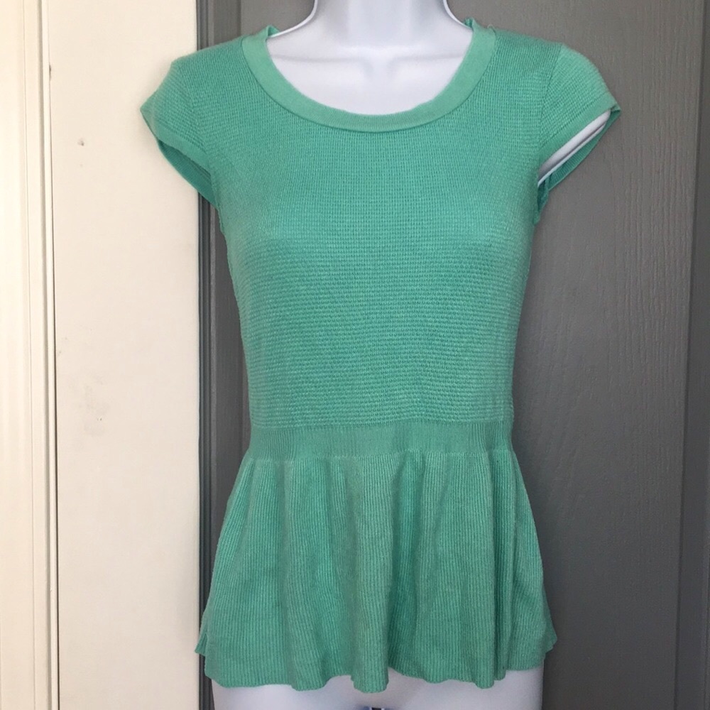 Soft Mint knit peplum top
